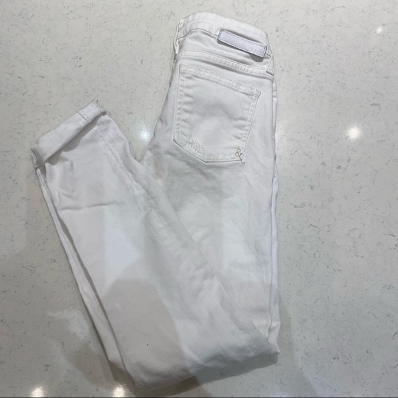 A.N.D. White Distressed Cuff Skinny Jean size 26 - Picture 4 of 5